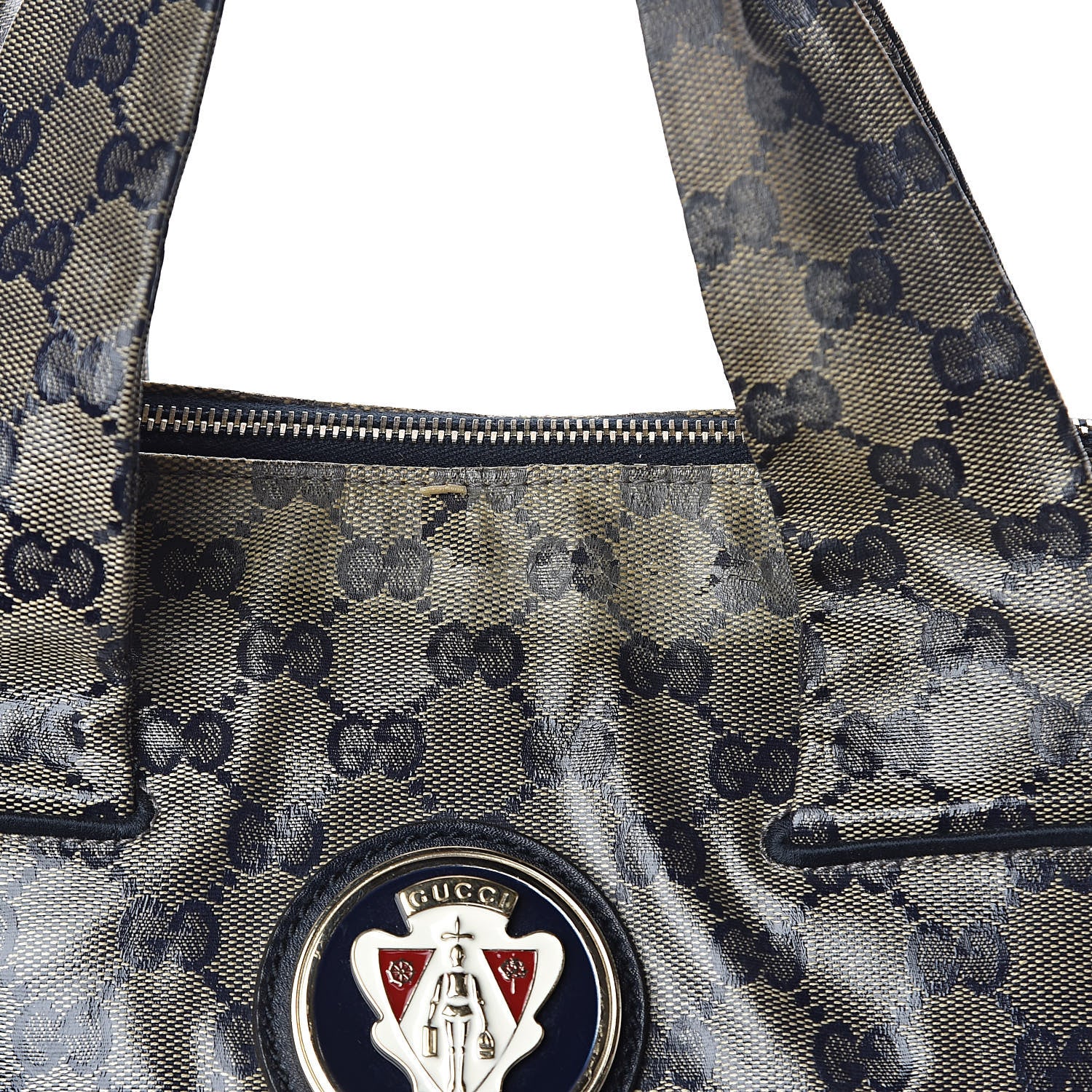 Gucci Crystal Monogram Hysteria Tote Navy Blue 9 of 14