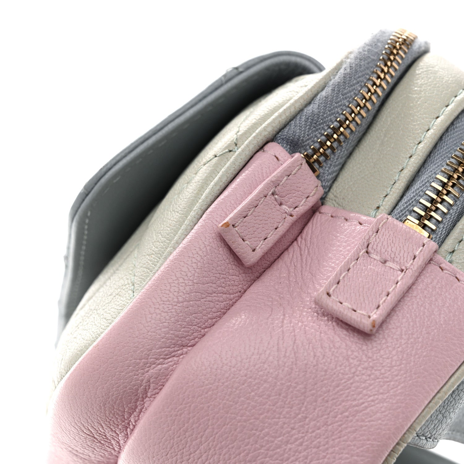 Chanel Goatskin Quilted Waist Bag Green Blue Pink 18 of 18