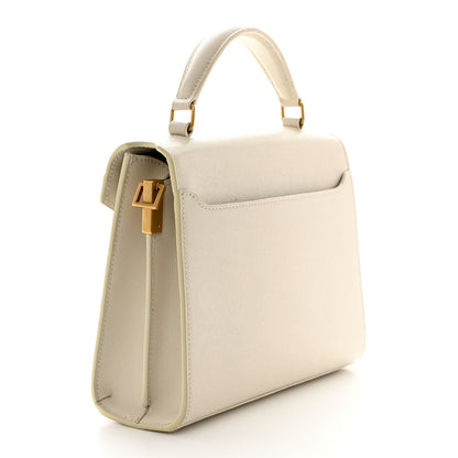 Saint Laurent Grain de Poudre Mini Classic Monogram Cassandra Top Handle Vintage White 2 of 11
