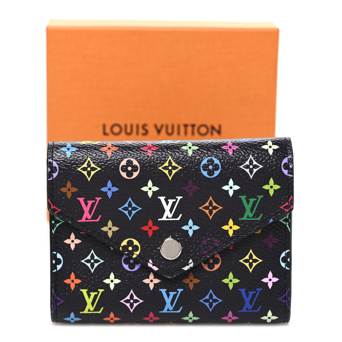 Louis Vuitton LV x TM Monogram Multicolor Victorine Wallet Black 7 of 7