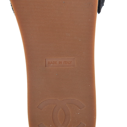 Chanel Tweed Cork CC Mule Sandal 39 Black 6 of 7