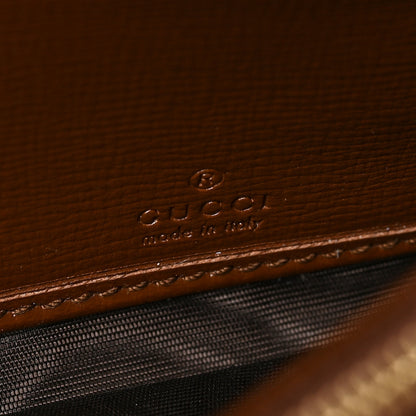 Gucci GG Supreme Monogram Azalea Calfskin Web Jackie 1961 Chain Wallet Beige Ebony Brown Sugar 6 of 8