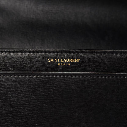 Saint Laurent Smooth Calfskin Medium Monogram Sunset Satchel Black 10 of 12