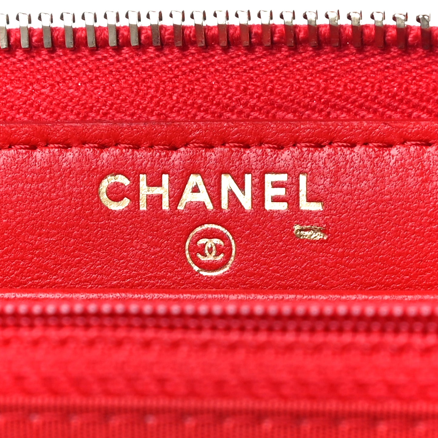 Lambskin Quilted Camellia Zip Around Wristlet Wallet Red