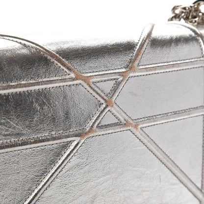 Christian Dior Metallic Crinkled Lambskin Medium Diorama Flap Bag Silver 12 of 17
