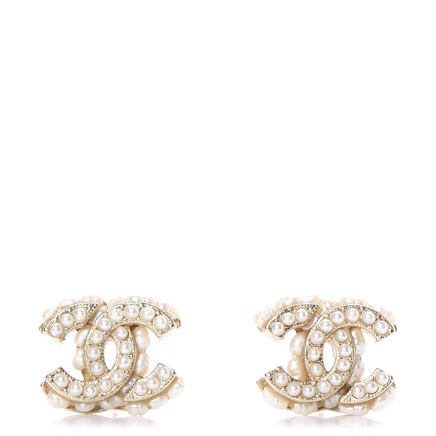Pearl CC Earrings Light Gold