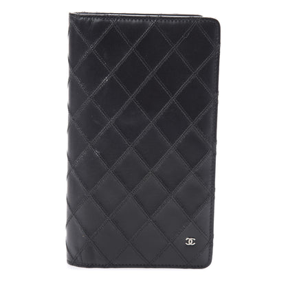 Chanel Calfskin Diamond Stitched Wallet Black 1 of 8