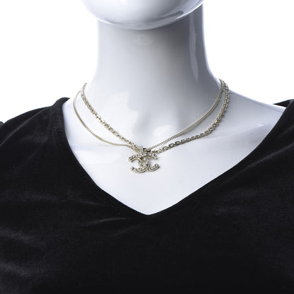 Chanel Crystal CC Multi Strand Chain Necklace Gold 2 of 5