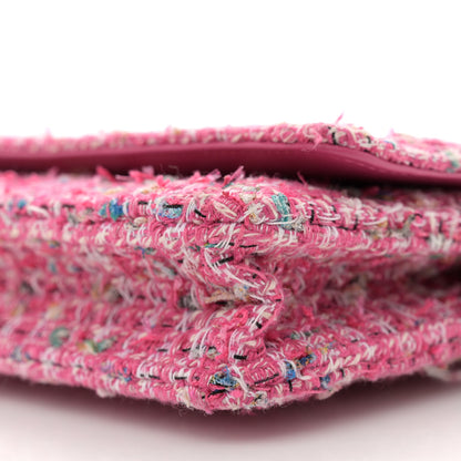 Chanel Tweed Quilted Wallet On Chain WOC Pink Blue White 11 of 12