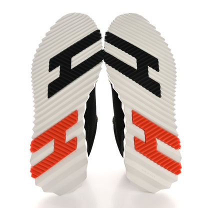 Hermes Air Mesh Suede Goatskin Bouncing Sneakers 39.5 Black Orange 5 of 11