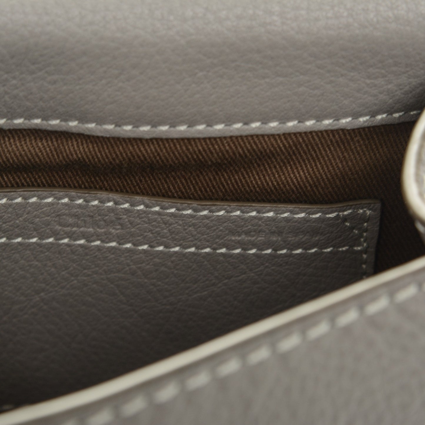Calfskin Mini Marcie Round Crossbody Bag Cashmere Grey