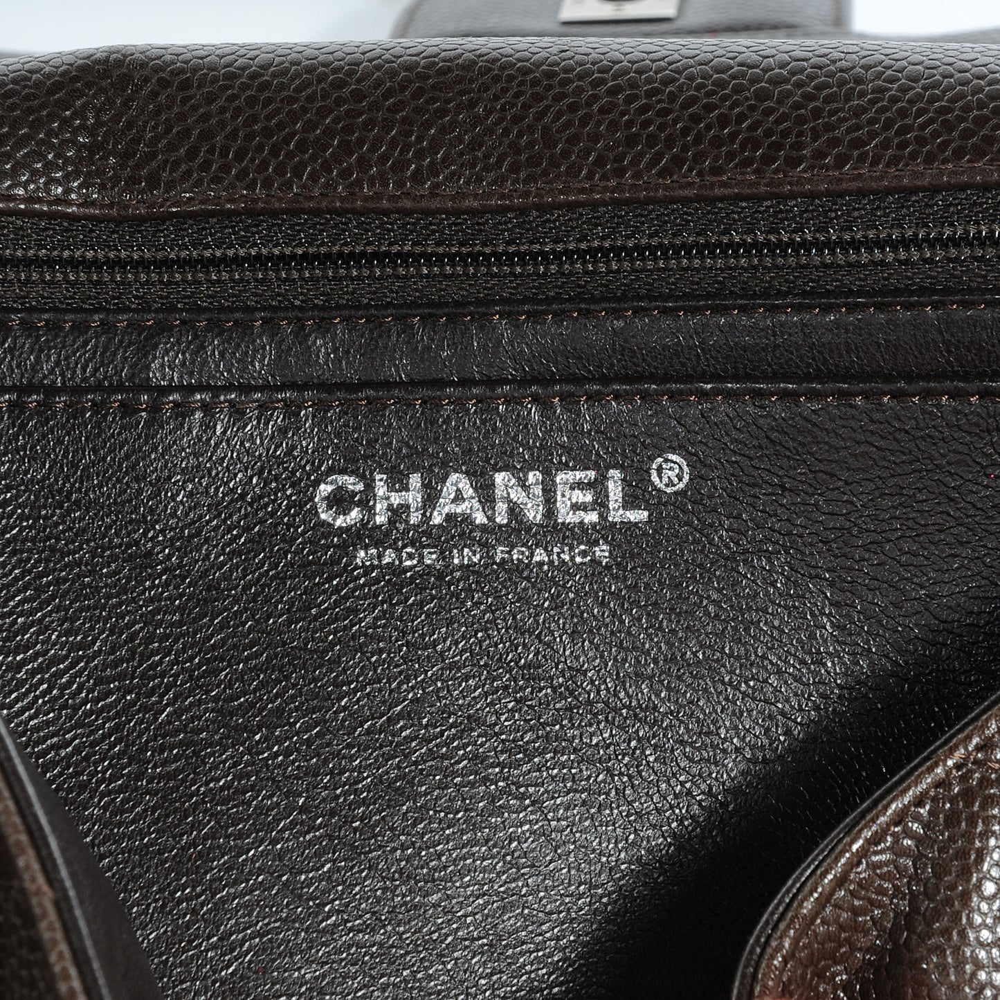 Caviar Jumbo Single Flap Dark Brown