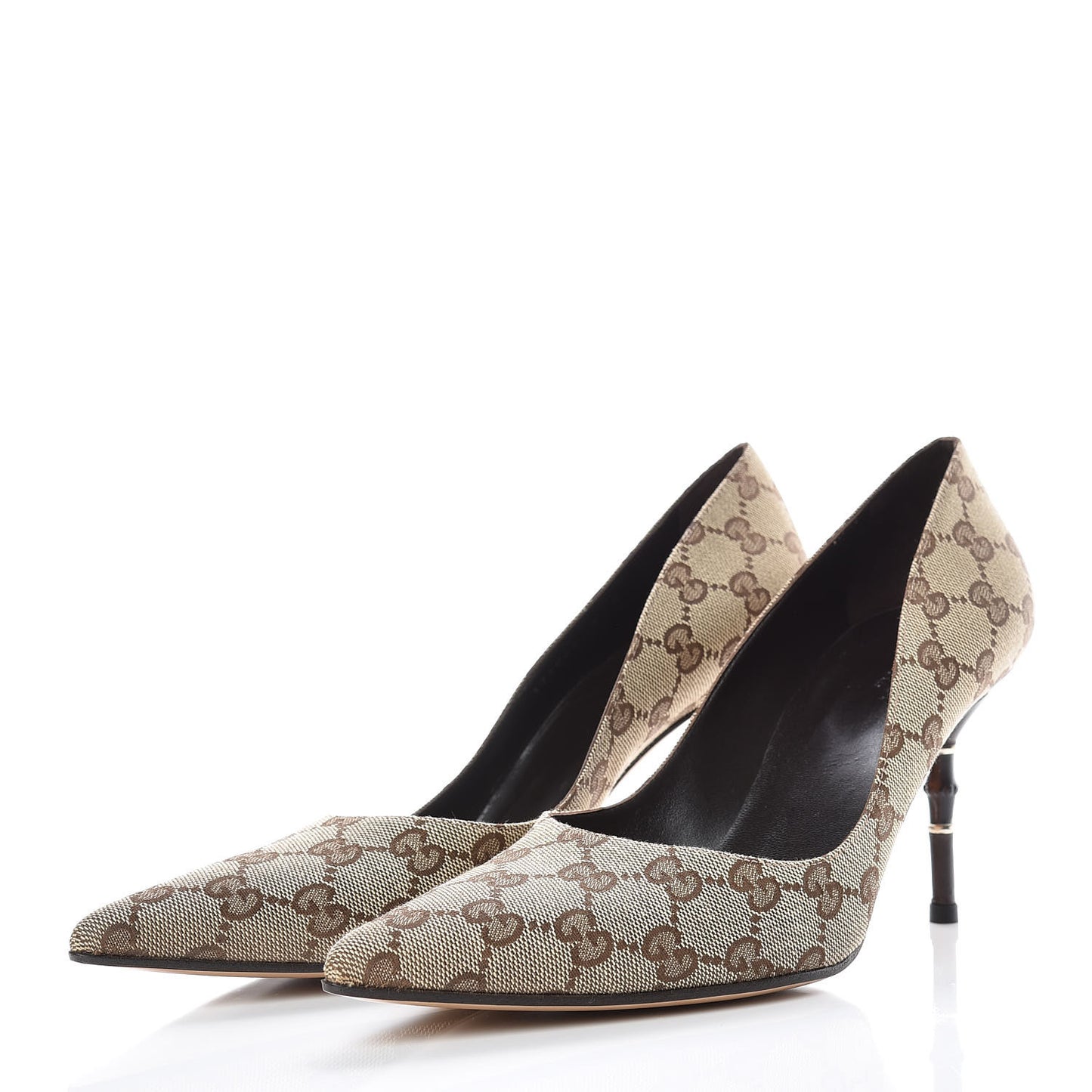 Monogram Malaga Kid Pumps 9 Biege Ebony Cocoa