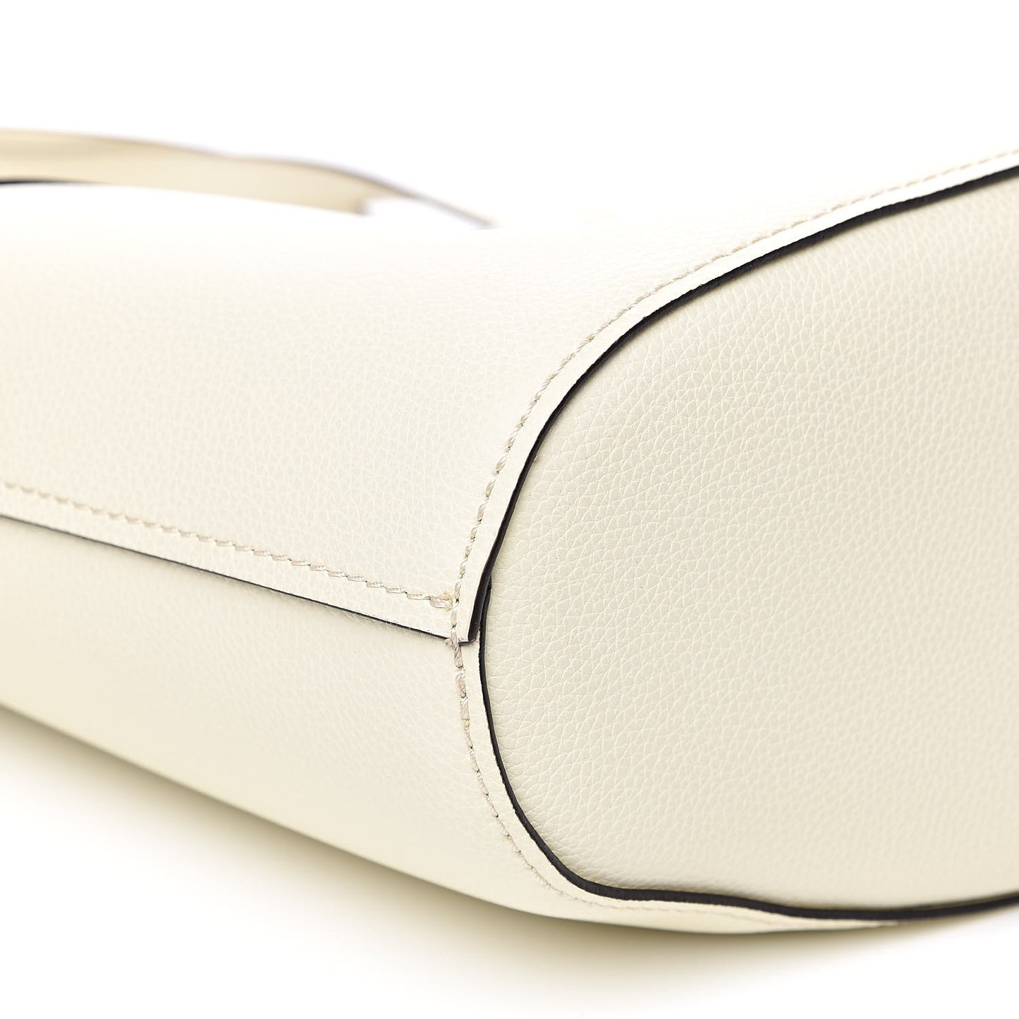 Smooth Grained Calfskin Small Aby Tote White
