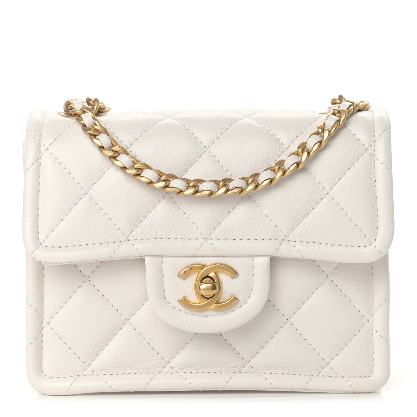 Caviar Quilted Mini Sweet Classic Flap White