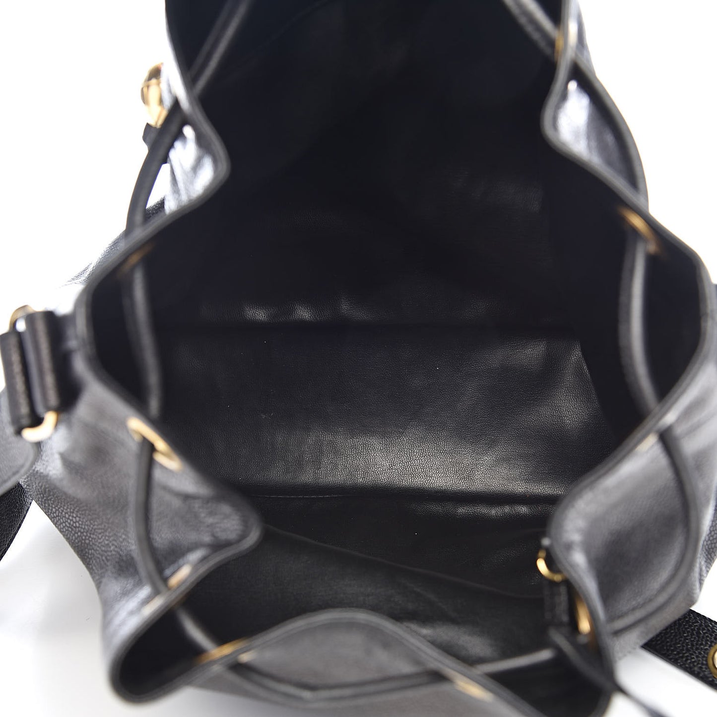 Caviar CC Drawstring Shoulder Bag Black