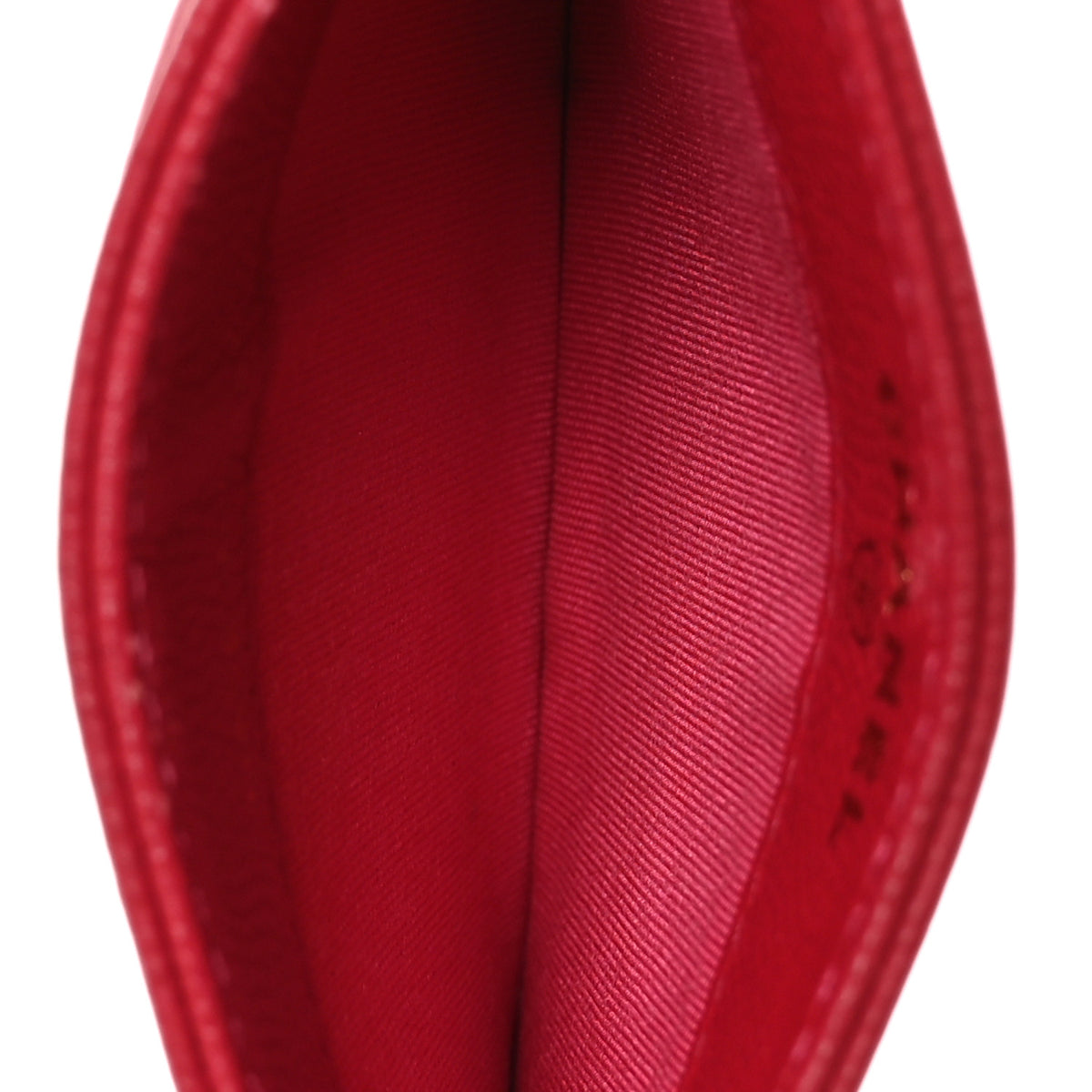 Lambskin Camellia Embossed Card Holder Red