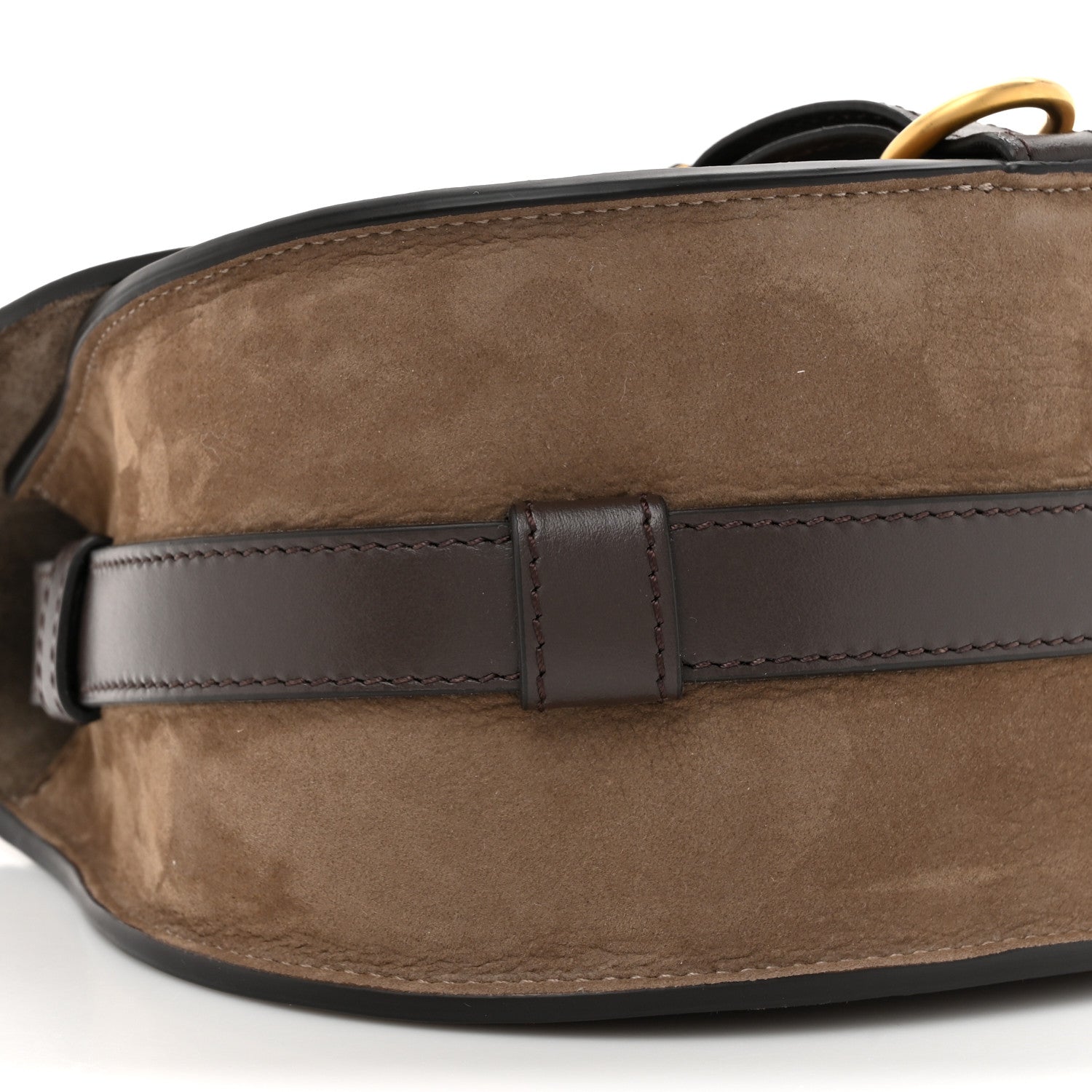 Chloe Suede Calfskin Small Marcie Saddle Bag Flannel Grey 9 of 9