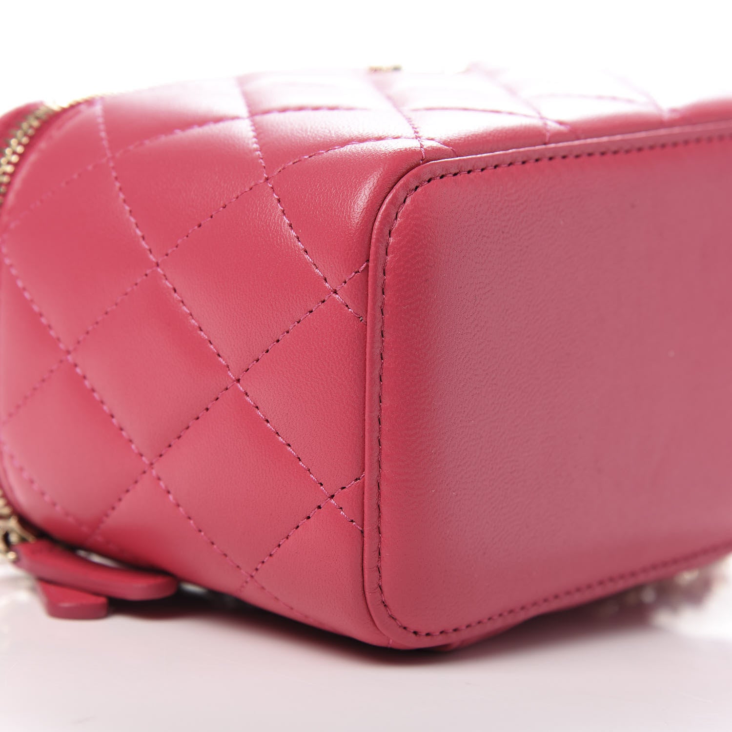 Chanel Lambskin Quilted Trendy Small Vanity Case With Chain Dark Pink 9 of 12