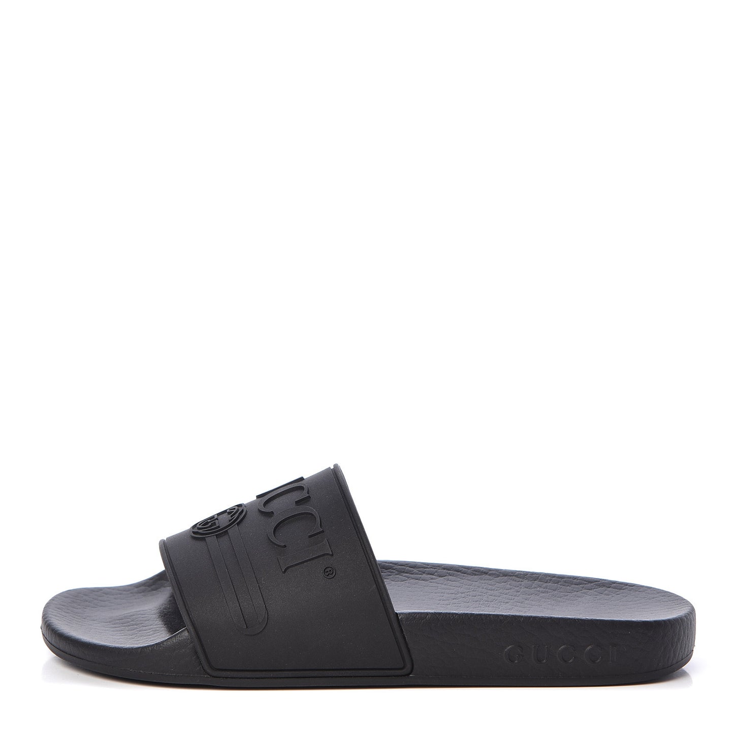 Rubber Womens Logo Slide Sandals 36 Black