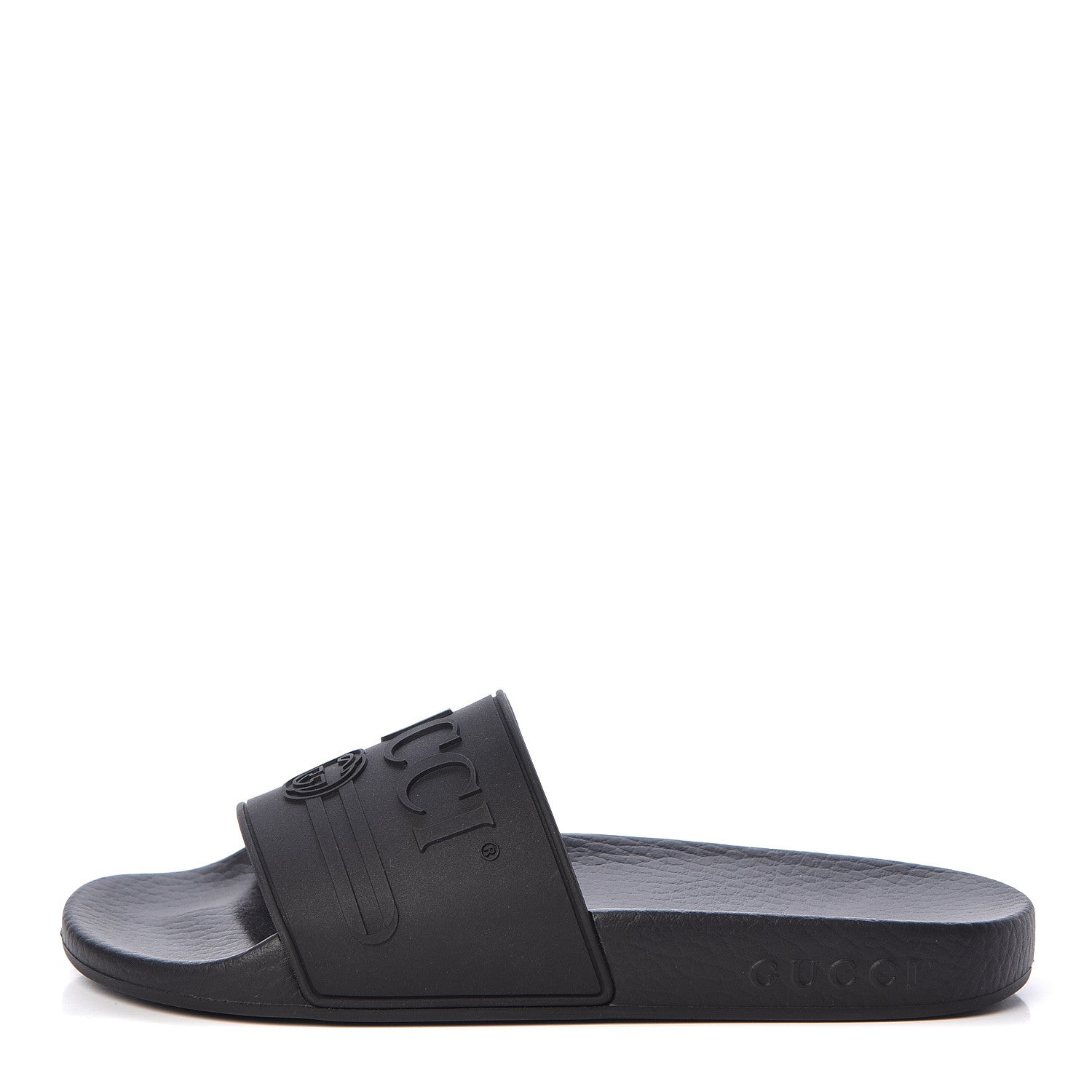 Gucci Rubber Womens Logo Slide Sandals 36 Black 1 of 9