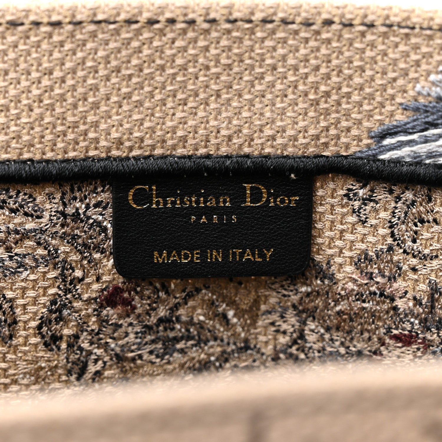 Christian Dior Canvas Embroidered Jardin D'Hiver Medium Book Tote Beige Multicolor 6 of 13