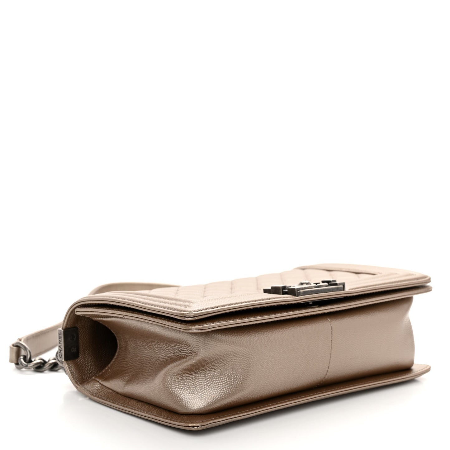 Metallic Caviar Quilted Medium Boy Flap Copper