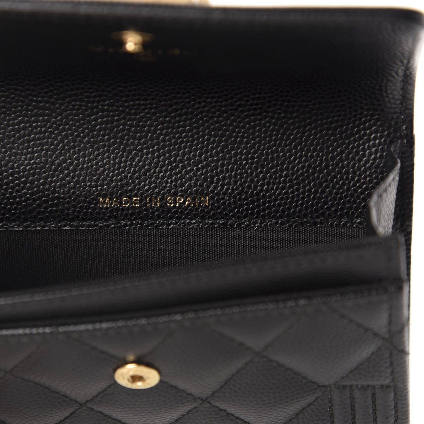 Caviar Quilted Boy Flap Card Holder Black