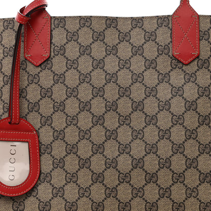 Gucci GG Supreme Monogram Large Reversible Tote Beige Red 10 of 16
