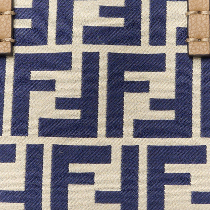 Fendi Fabric Calfskin FF Mini Roll Tote Sand Navy 9 of 11