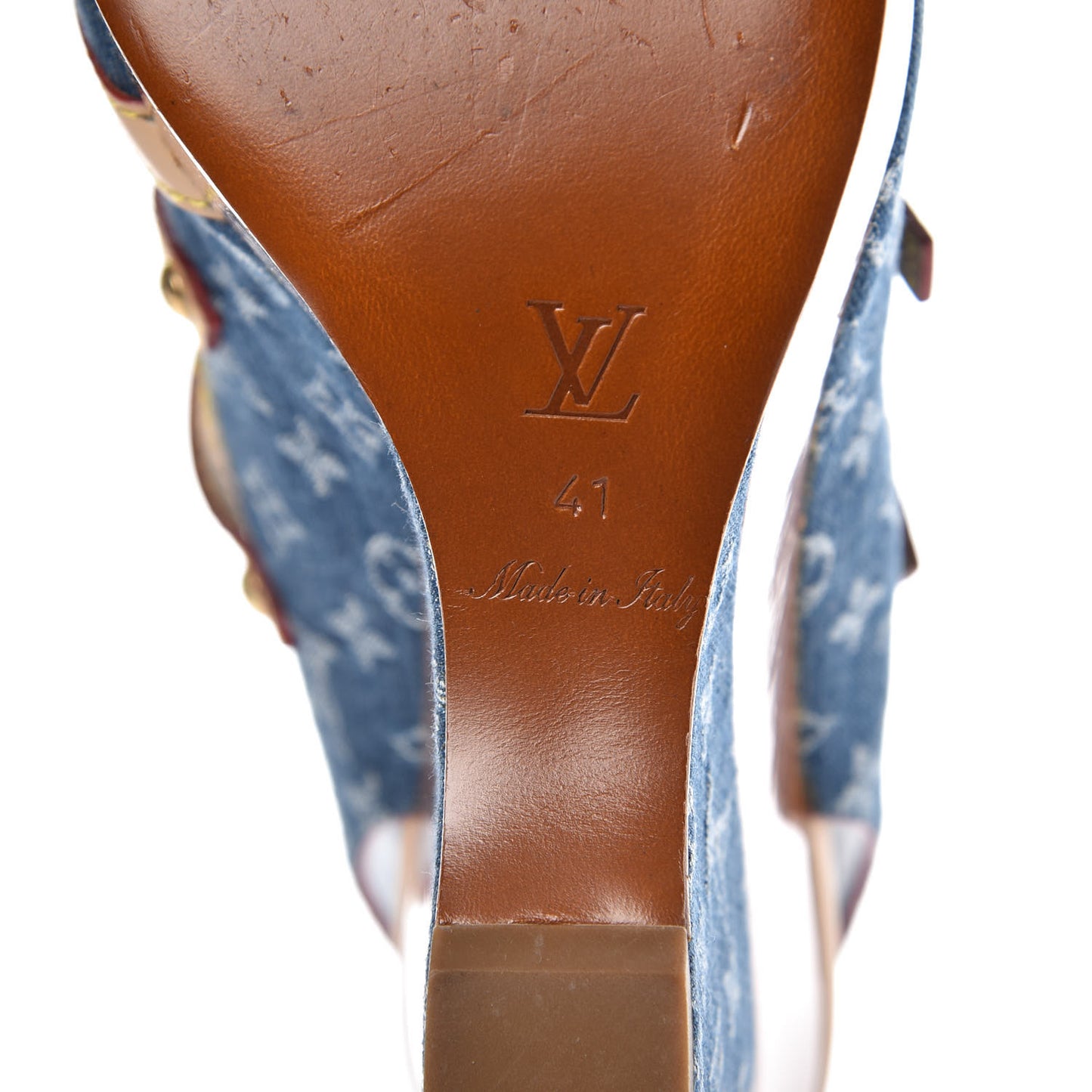 Denim Monogram Alyssa Wedges 41 Blue