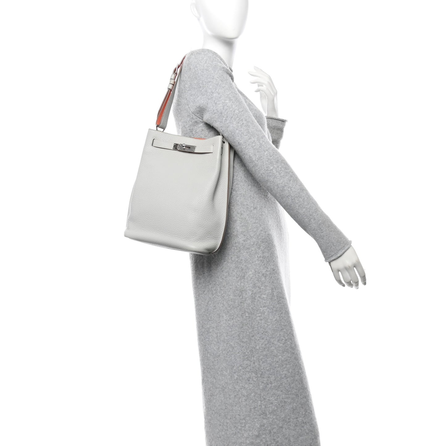 Taurillon Clemence Verso So Kelly 22 Gris Perle Crevette