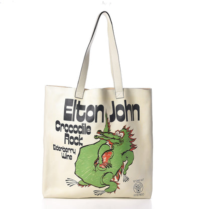 Gucci Calfskin Elton John Crocodile Rock Tote Off White 3 of 11