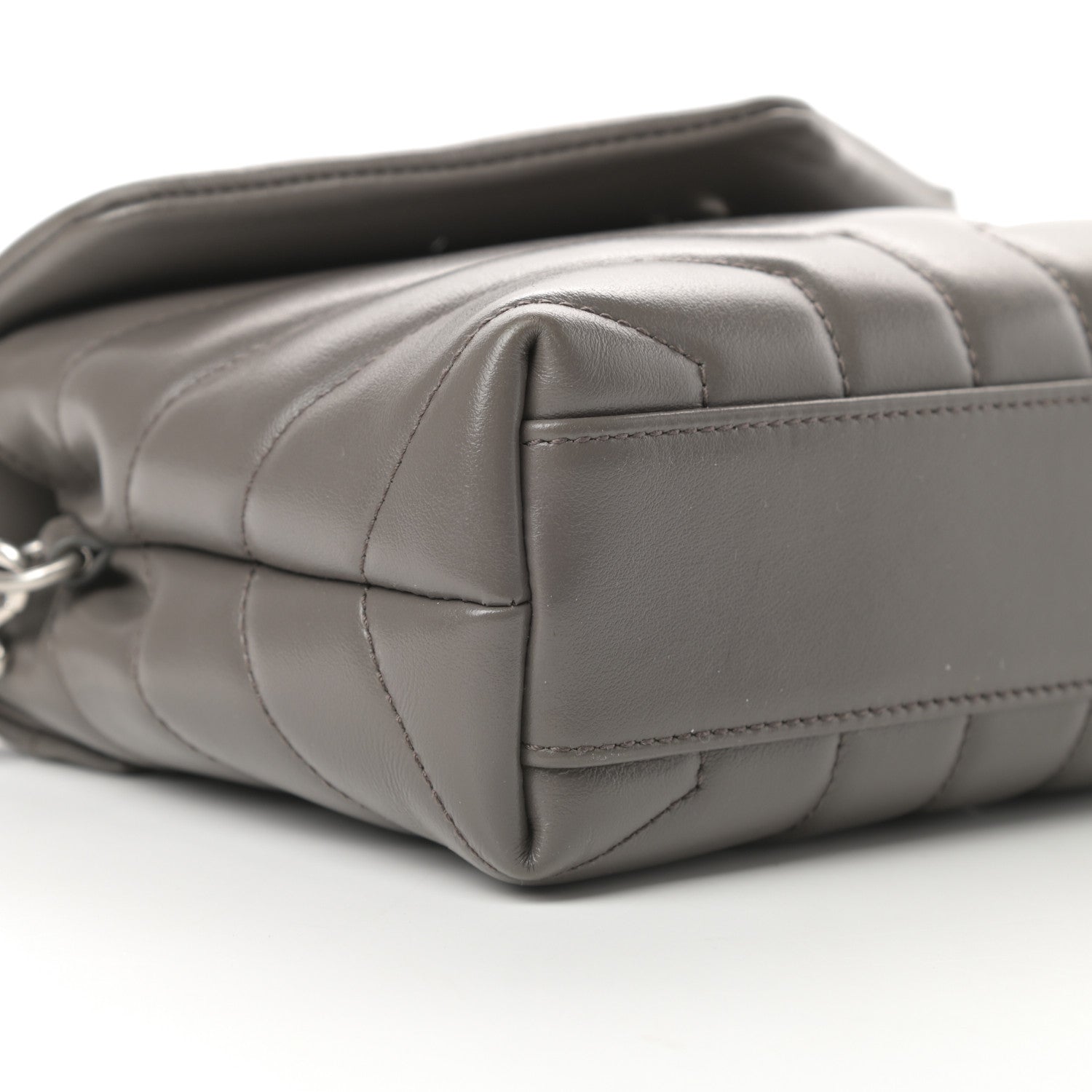 Saint Laurent Calfskin Y Quilted Monogram Toy Loulou Crossbody Bag Storm 9 of 15
