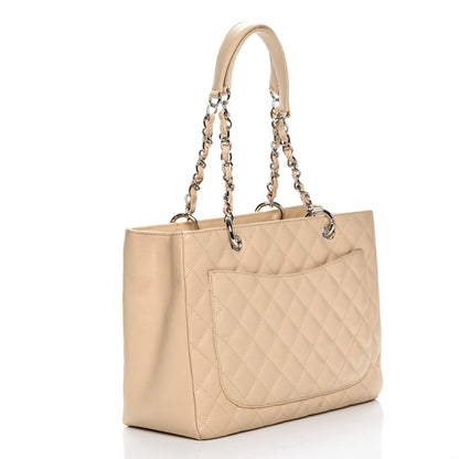 Chanel Caviar Quilted Grand Shopping Tote GST Beige Clair 3 of 9