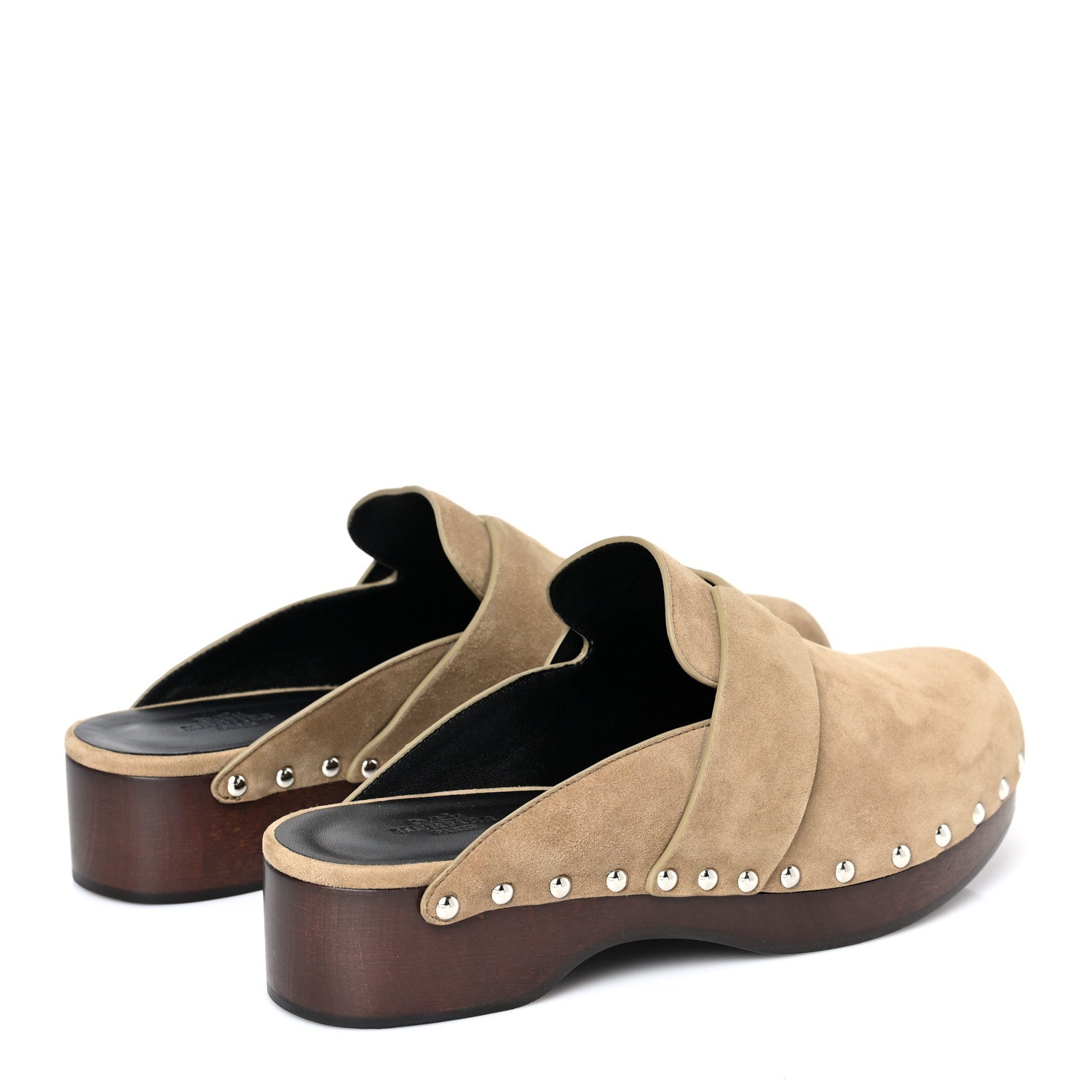 Hermes Suede Goatskin Calya Mules 37 Beige Gobi 4 of 7