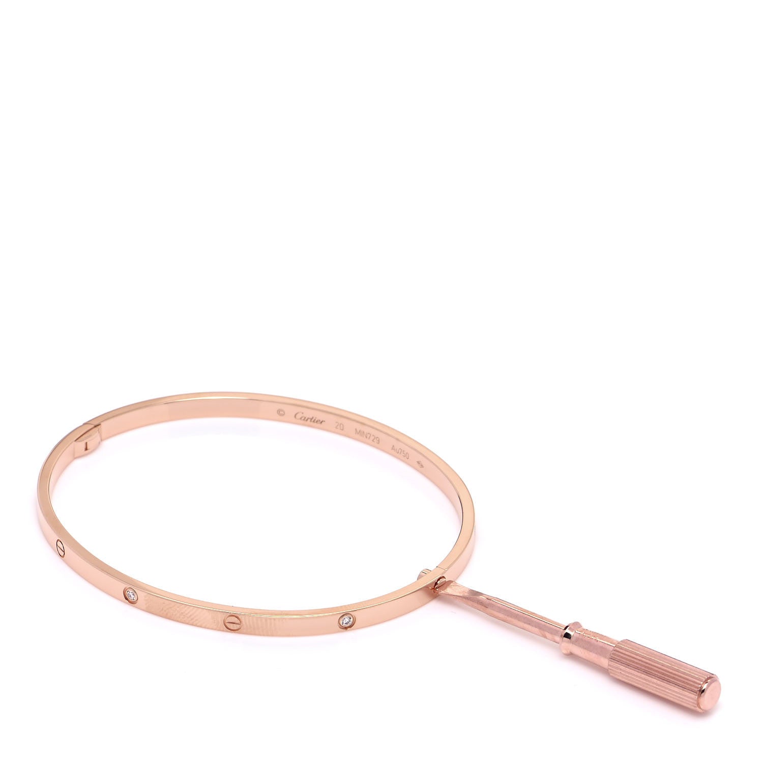 Cartier 18K Pink Gold 6 Diamond Small LOVE Bracelet 20 5 of 6