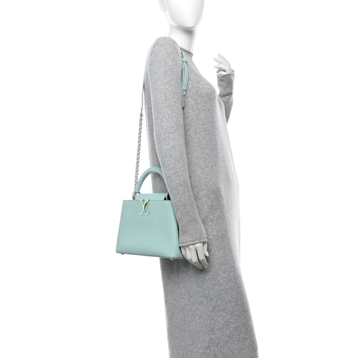 Louis Vuitton Taurillon Capucines BB Topaz Blue 2 of 11