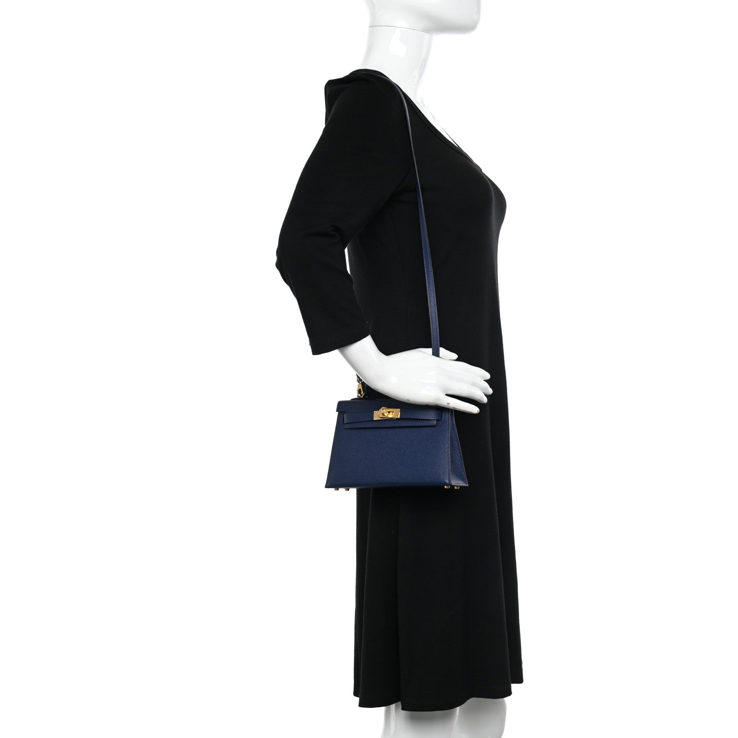 Hermes Epsom Mini Kelly Sellier 20 Bleu Navy 2 of 12