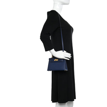 Hermes Epsom Mini Kelly Sellier 20 Bleu Navy 2 of 12