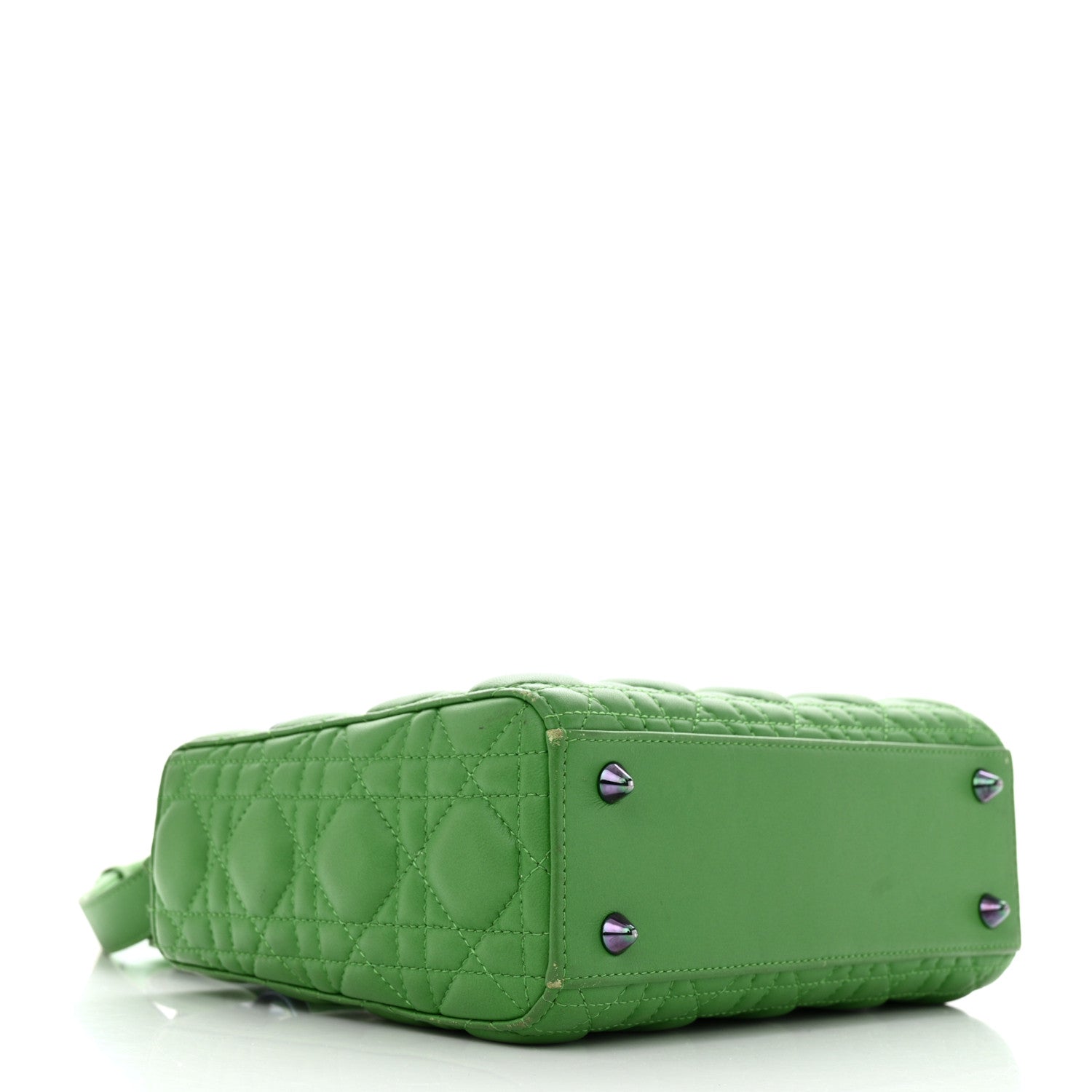 Christian Dior Lambskin Cannage Small Lady Dior Bright Green 4 of 15