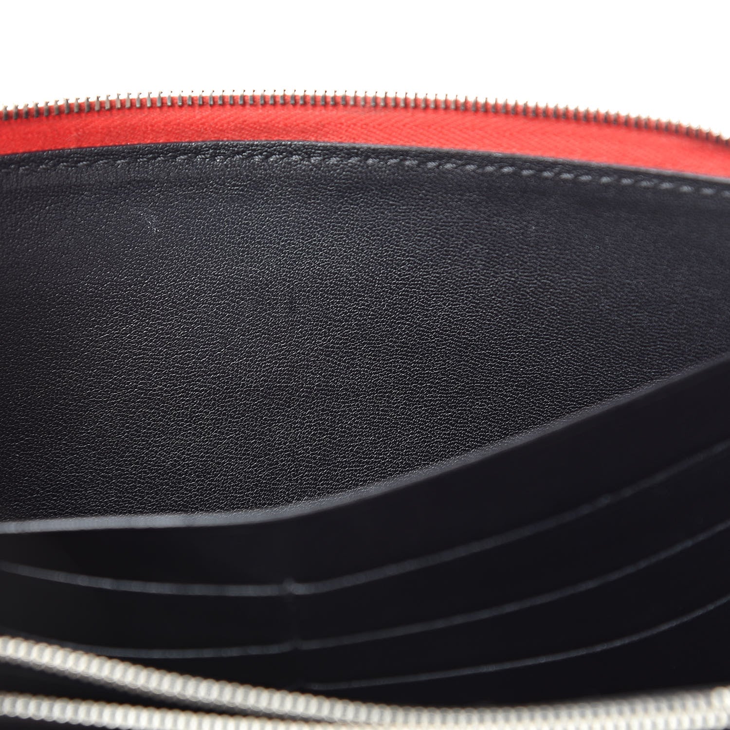 Celine Drummed Calfskin Large Zip Around Multifunction Wallet Coral 8 of 15