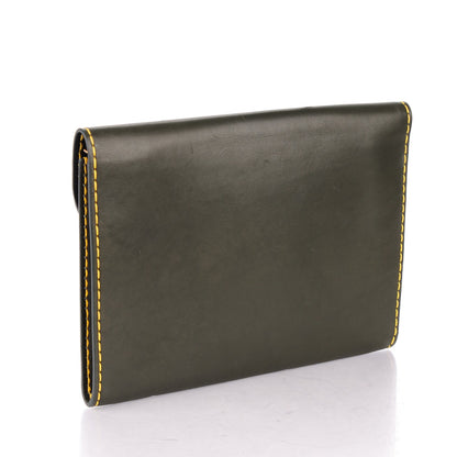 Celine Smooth Calfskin Orb Clutch Khaki 3 of 8