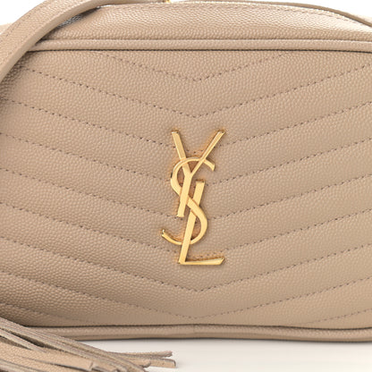 Saint Laurent Grain De Poudre Matelasse Monogram Mini Lou Camera Bag Dark Beige 8 of 10
