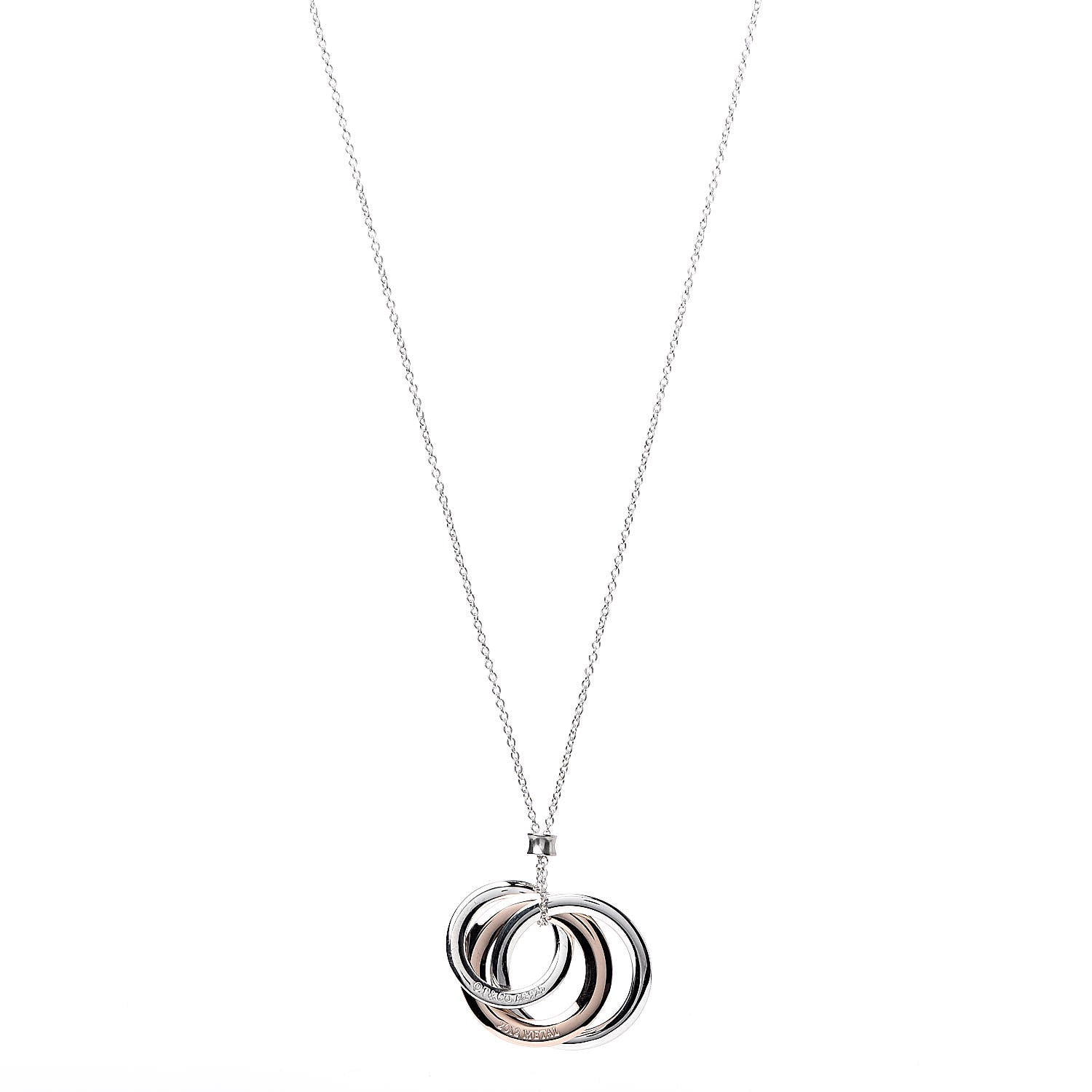 Tiffany Sterling Silver Rubedo 1837 Circles Pendant Necklace 1 of 7