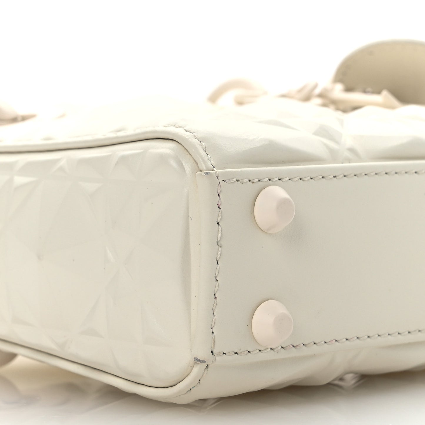 Calfskin Cannage Diamond Micro Lady Dior Latte