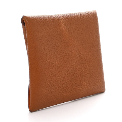 Hermes Barenia Faubourg Bastia Verso Coin Purse Fauve Abricot 3 of 9