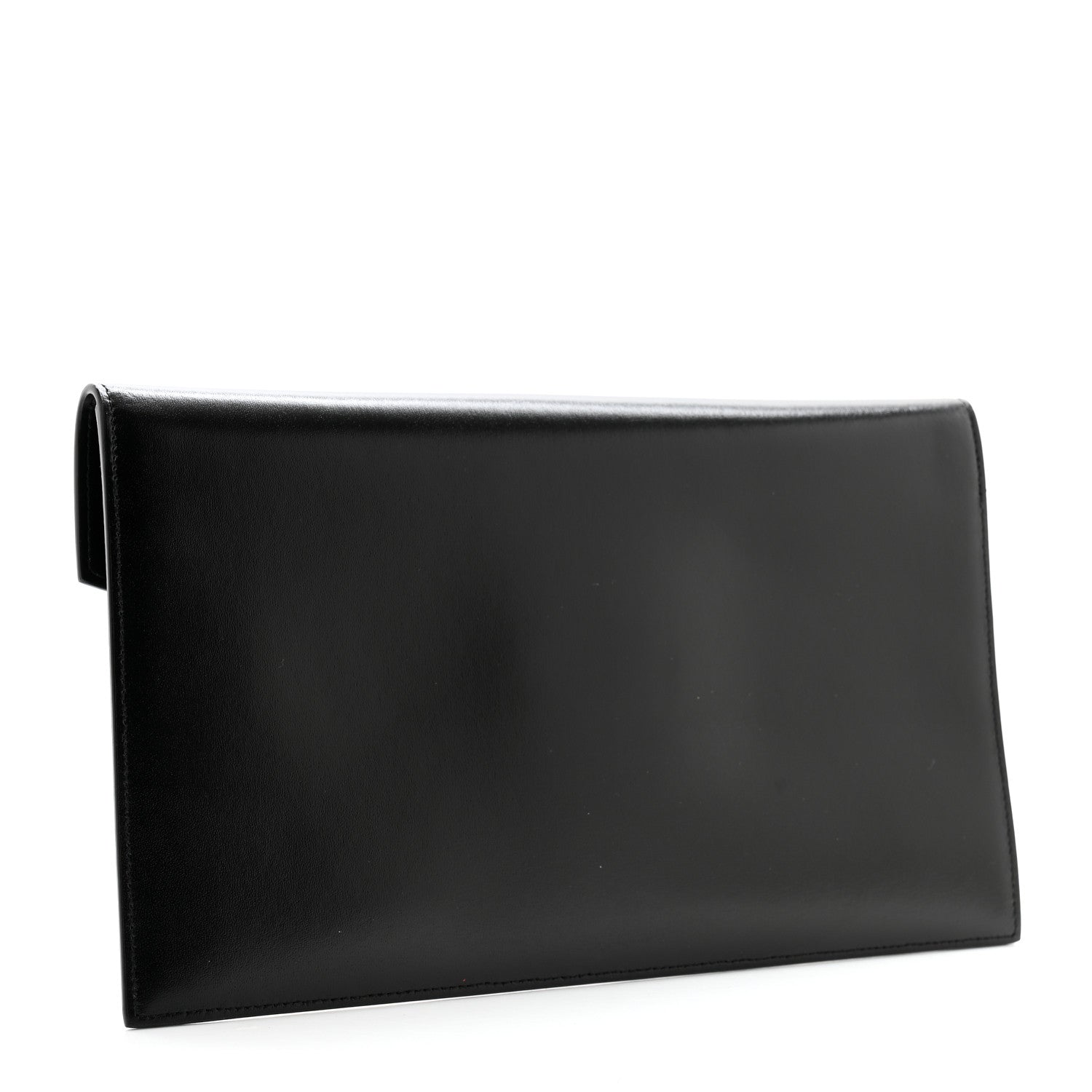 Saint Laurent Smooth Shiny Calfskin Monogram Uptown Pouch Black 3 of 9