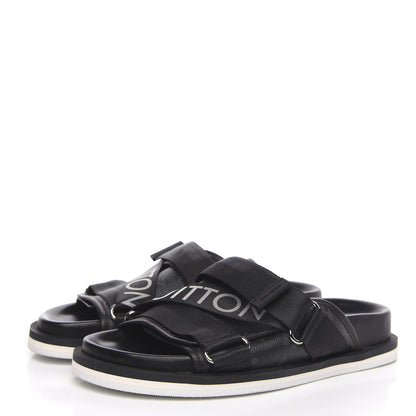 Louis Vuitton Monogram Eclipse Mens Honolulu Mules 5 Black 3 of 7