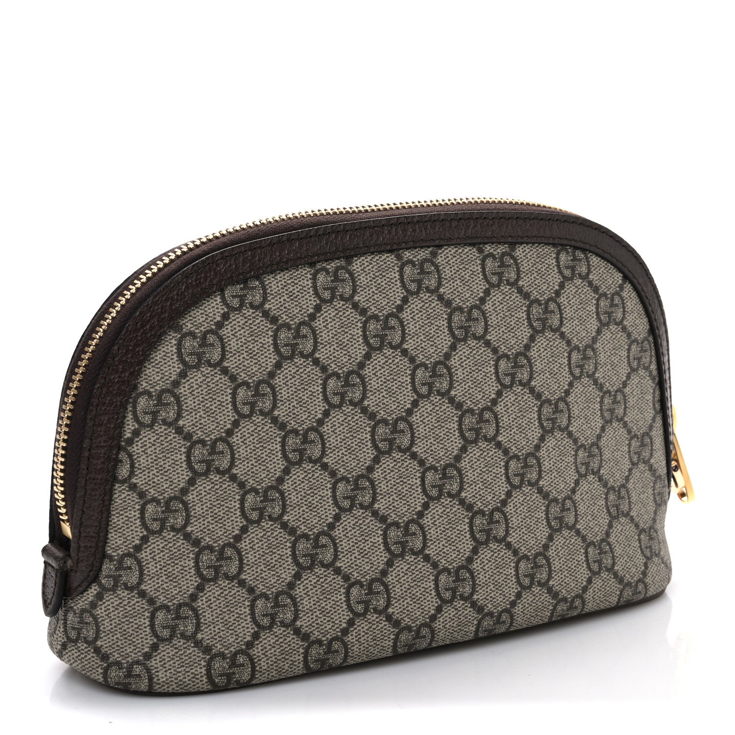 Gucci GG Supreme Monogram Textured Calfskin Web Large Ophidia Cosmetic Case Beige Ebony New Acero 3 of 10